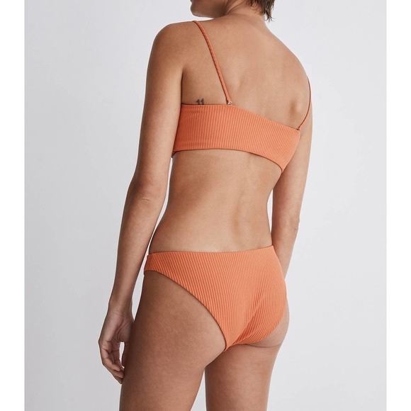 Madewell Second Wave Ribbed Spaghetti-Strap Bandeau Bikini Top - Picture 2 of 6